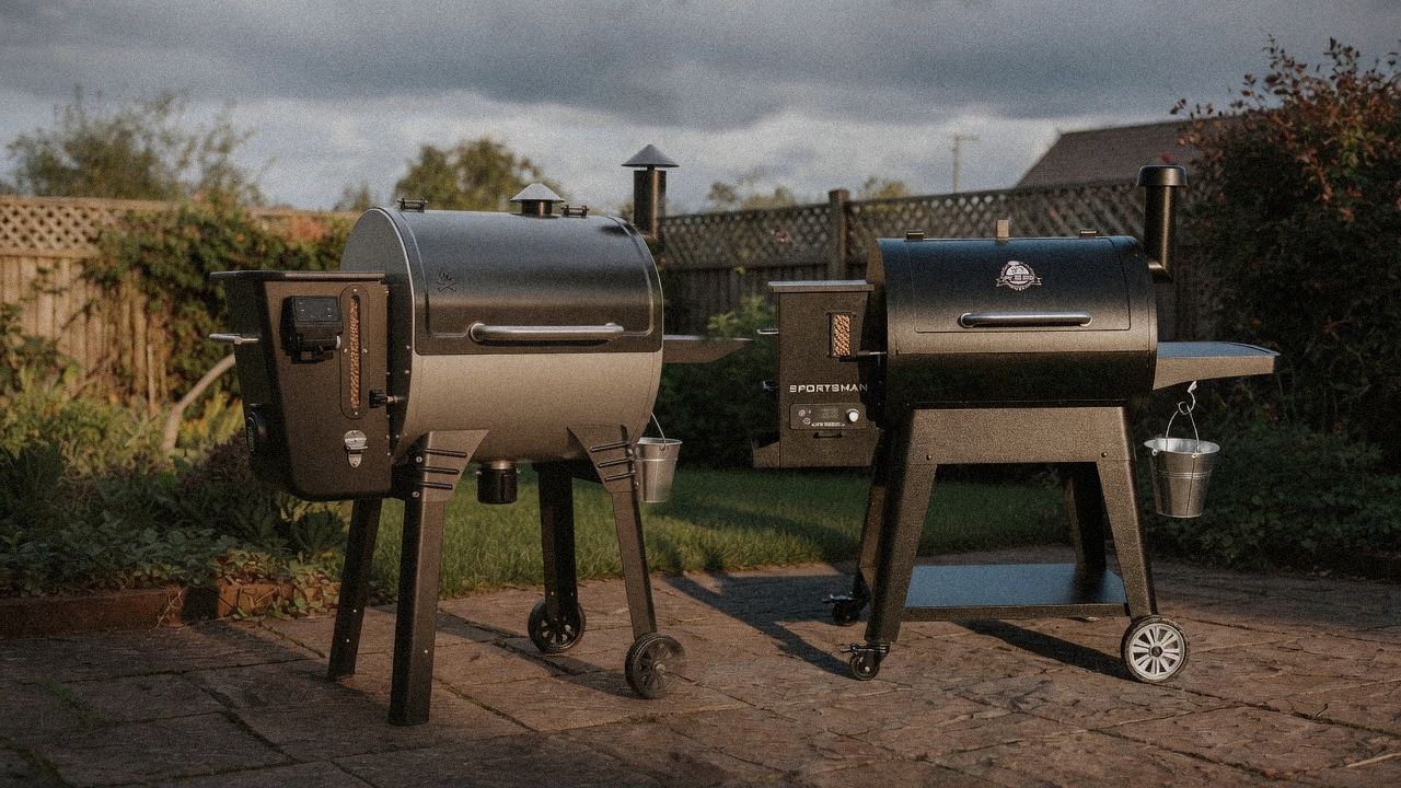 Morning patio with the Camp Chef Woodwind WiFi 24 and the Pit Boss Sportsman, unboxing-day mood