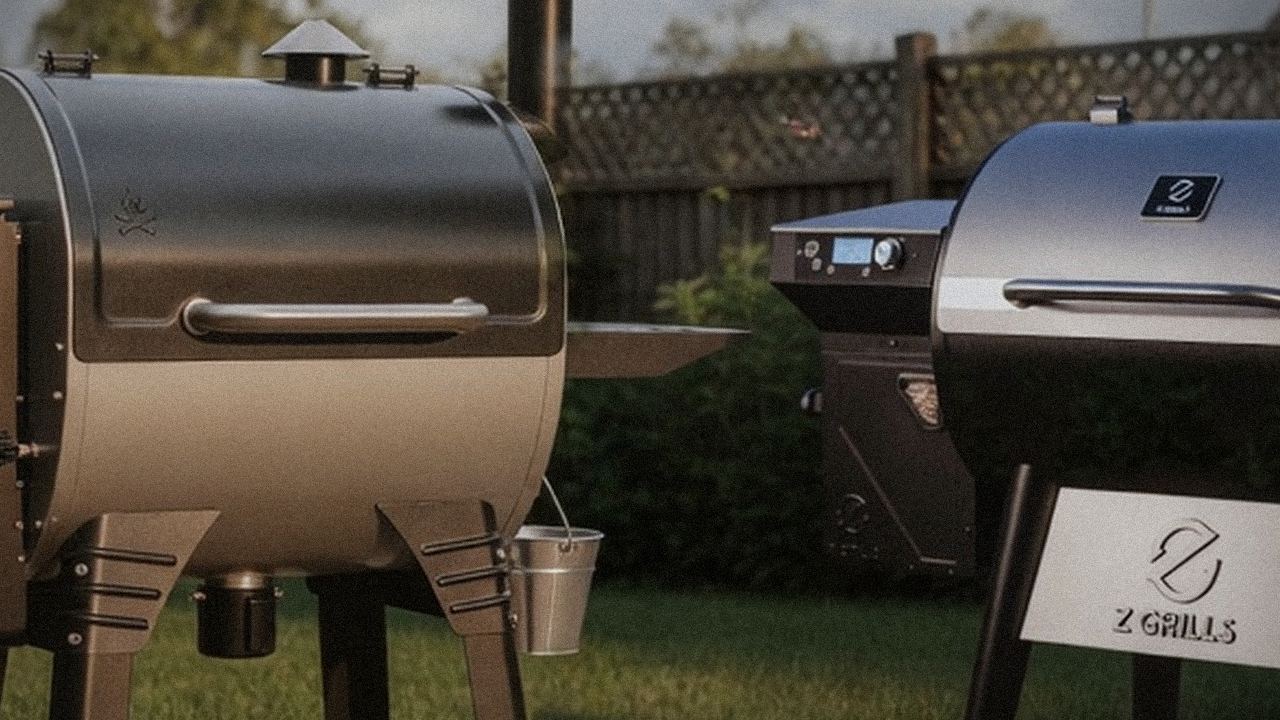 Camp Chef Woodwind WiFi 24 and Z Grills 700 Series (ZPG-7002) starting up, controllers lit