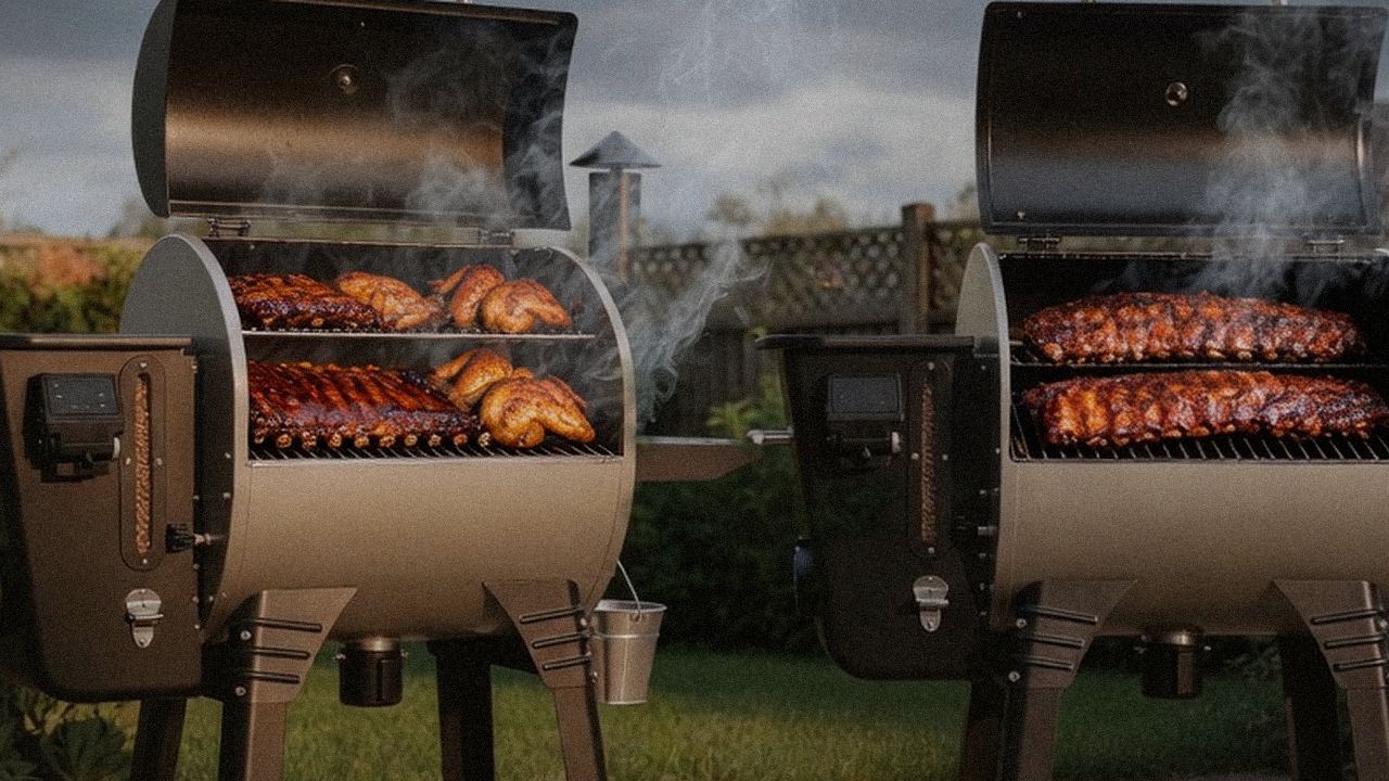Searing and grate view: Camp Chef Woodwind Pro WiFi 24 next to Camp Chef Woodwind WiFi 24