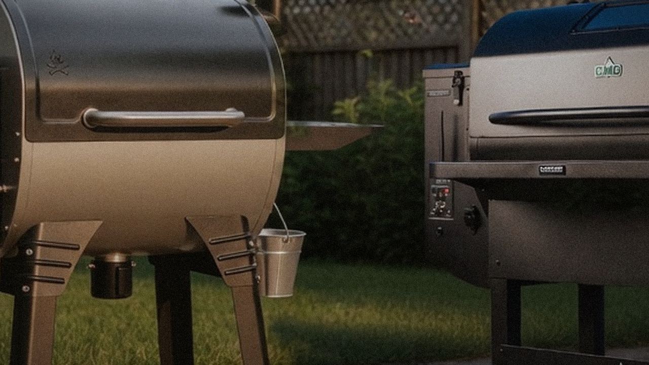 Close comparison of the Camp Chef Woodwind Pro WiFi 24 controller next to the Green Mountain Grills Peak controller