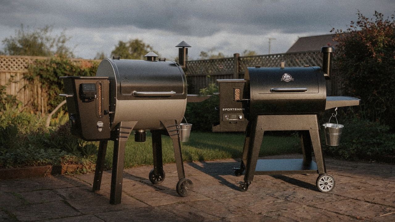 Morning patio with the Camp Chef Woodwind Pro WiFi 24 and the Pit Boss Navigator 850, unboxing-day mood