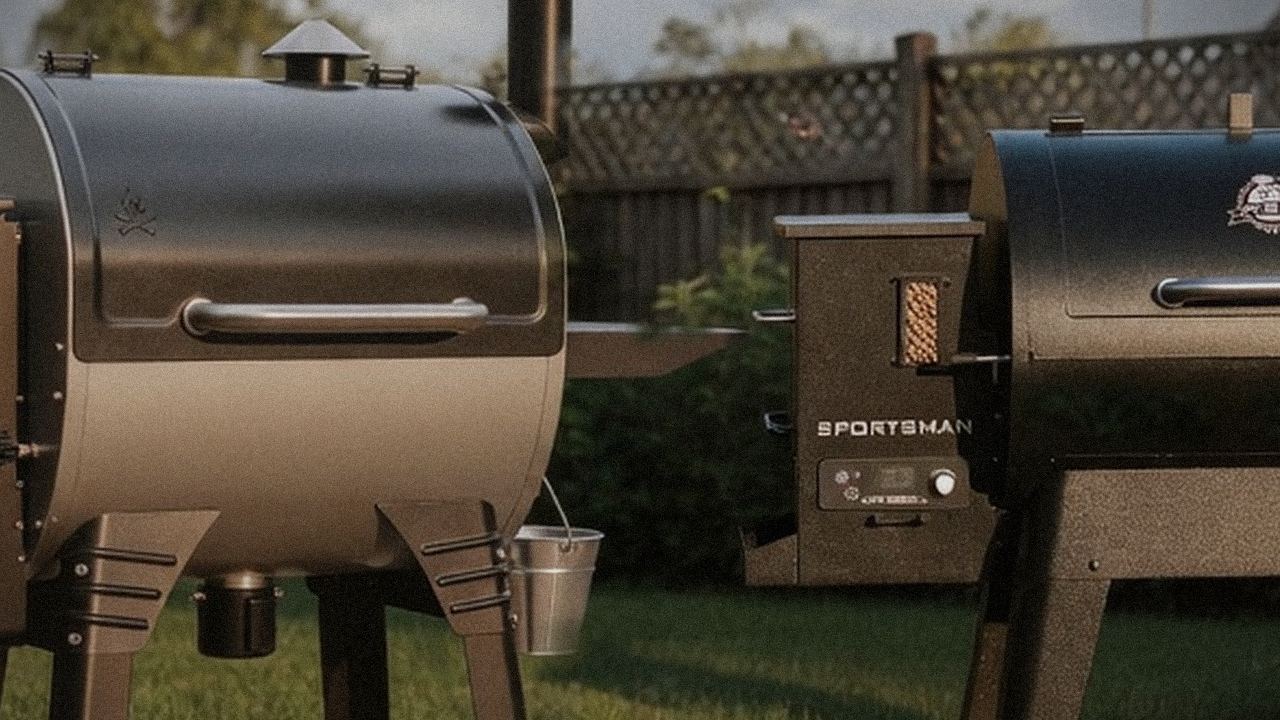 Camp Chef Woodwind Pro WiFi 24 and Pit Boss Navigator 850 starting up, controllers lit