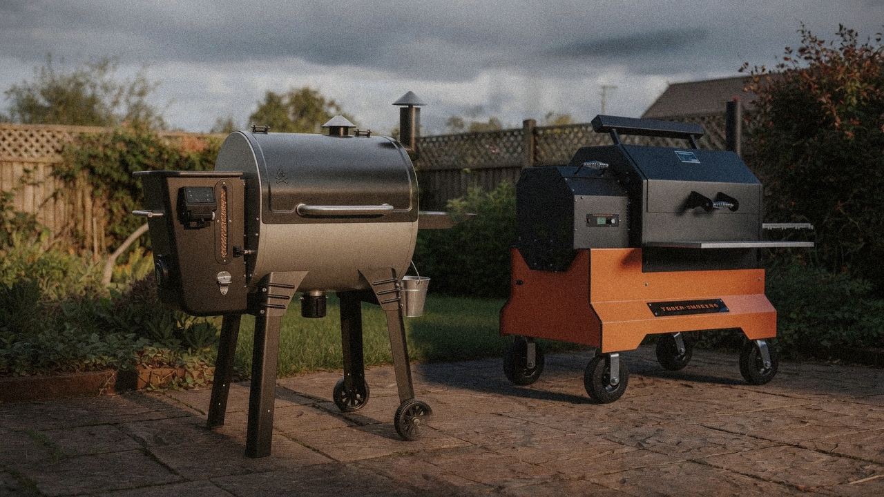 Morning patio with the Camp Chef Woodwind Pro WiFi 24 and the Yoder Smokers YS640s, unboxing-day mood
