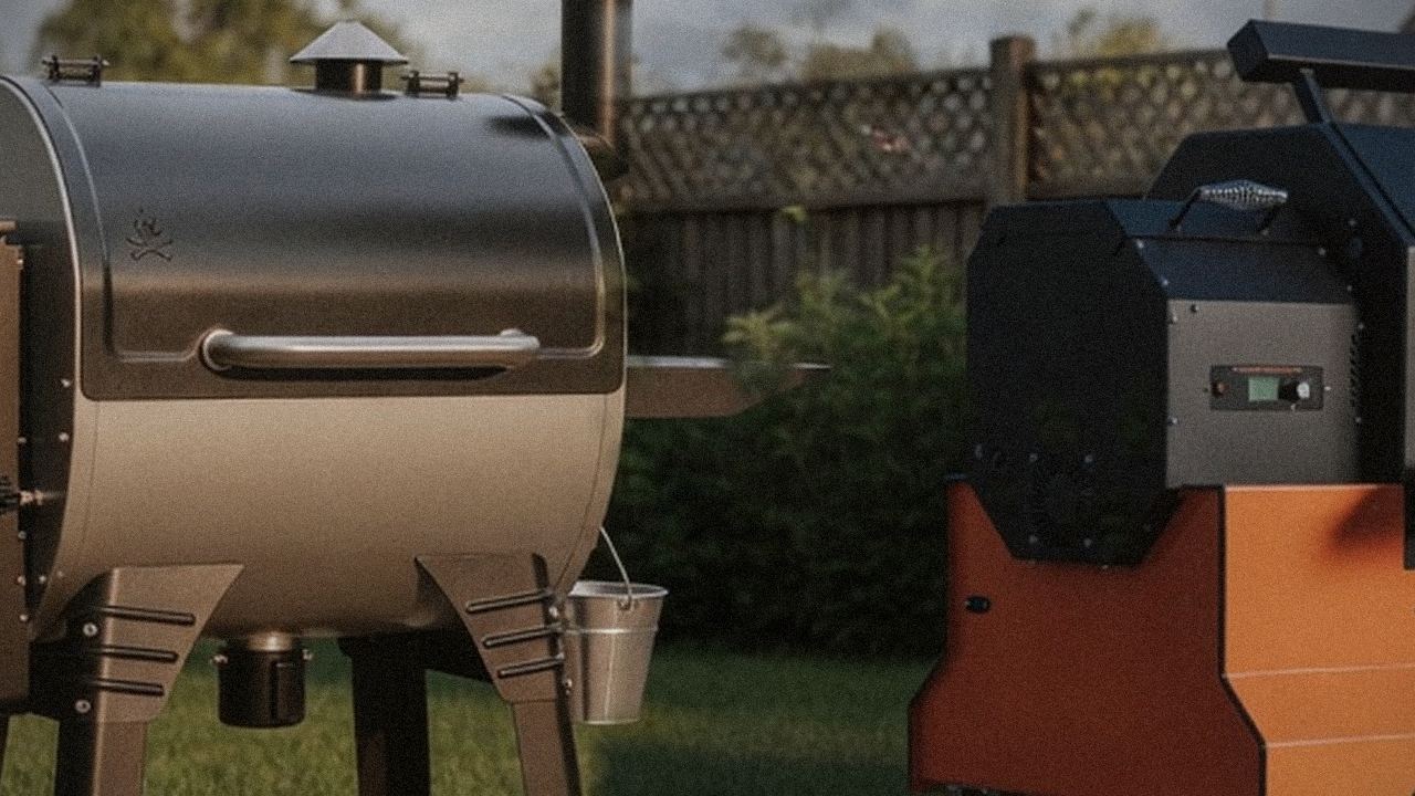 Camp Chef Woodwind Pro WiFi 24 and Yoder Smokers YS640s starting up, controllers lit