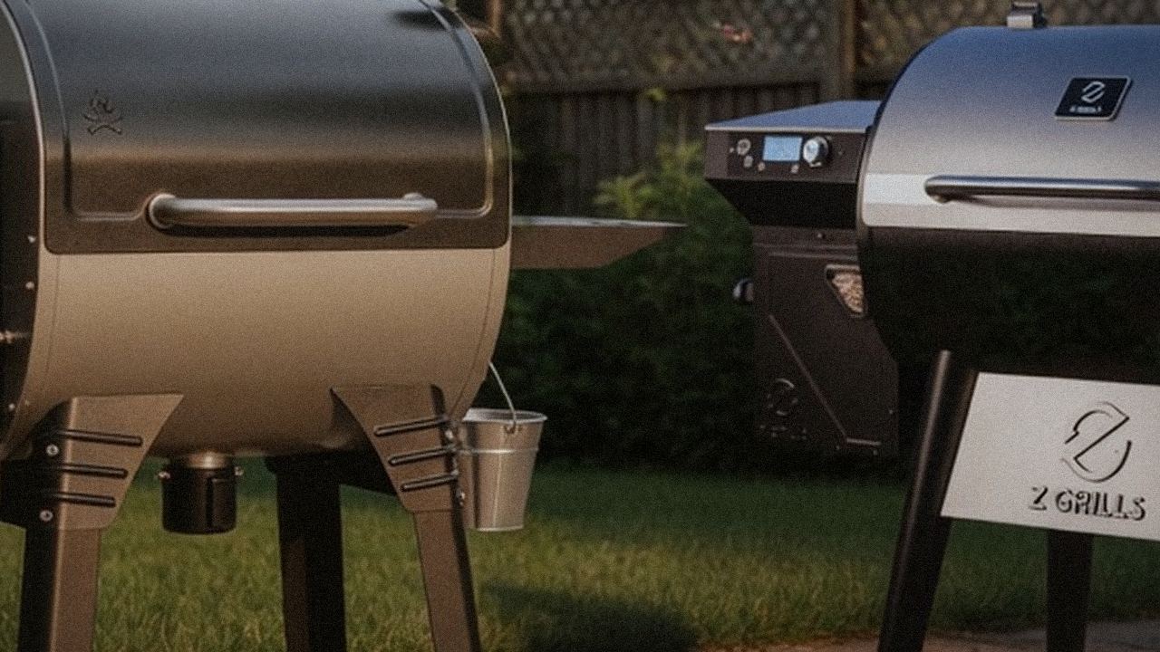 Close comparison of the Camp Chef Woodwind Pro WiFi 24 controller next to the Z Grills 700 Series (ZPG-7002) controller