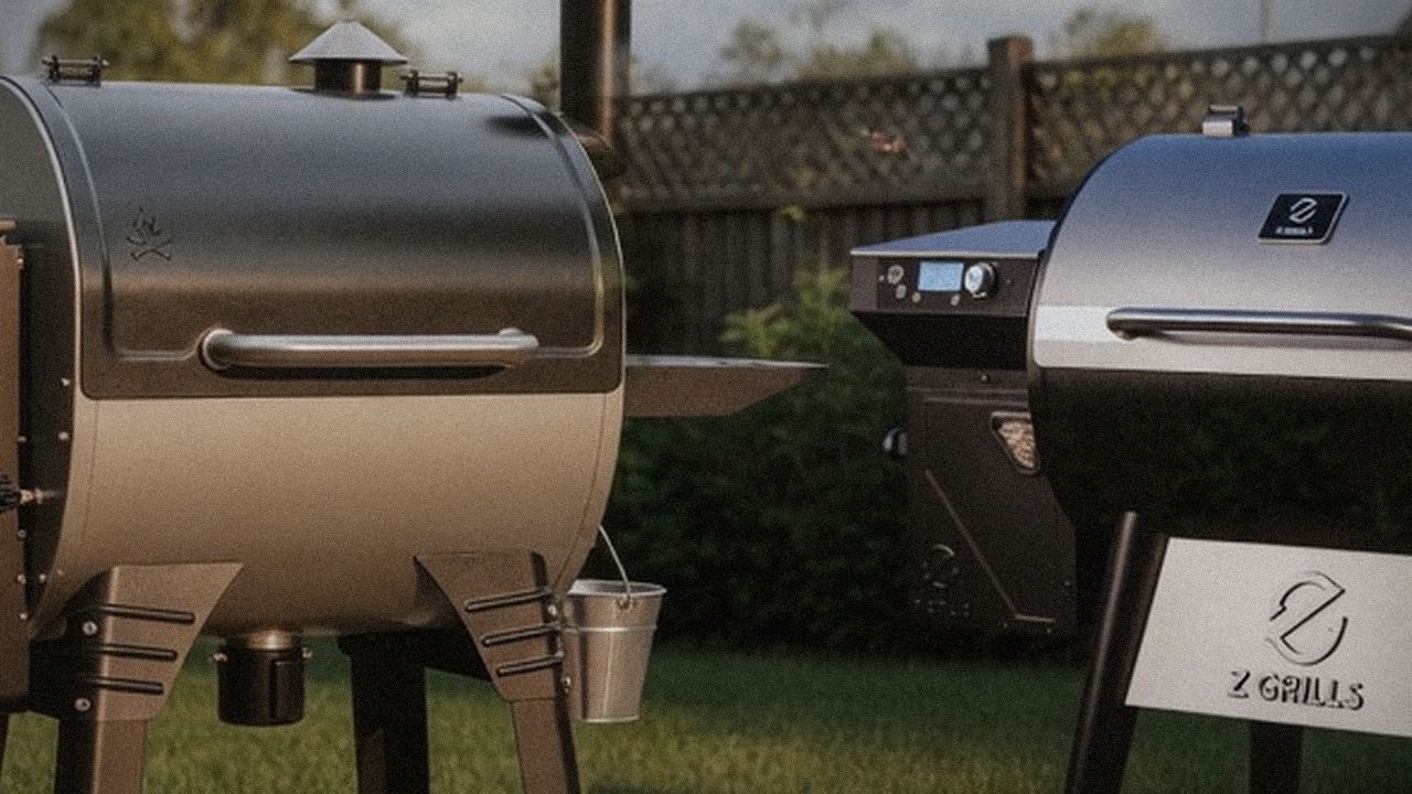 Camp Chef Woodwind Pro WiFi 24 and Z Grills 700 Series (ZPG-7002) starting up, controllers lit