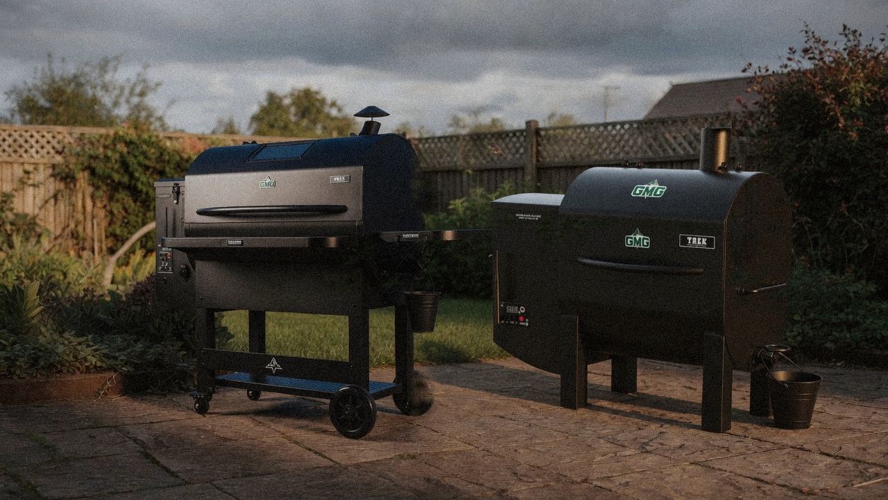Morning patio with the Green Mountain Grills Peak and the Green Mountain Grills Trek, unboxing-day mood