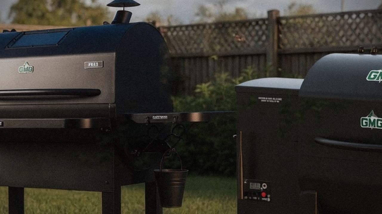 Green Mountain Grills Peak and Green Mountain Grills Trek starting up, controllers lit
