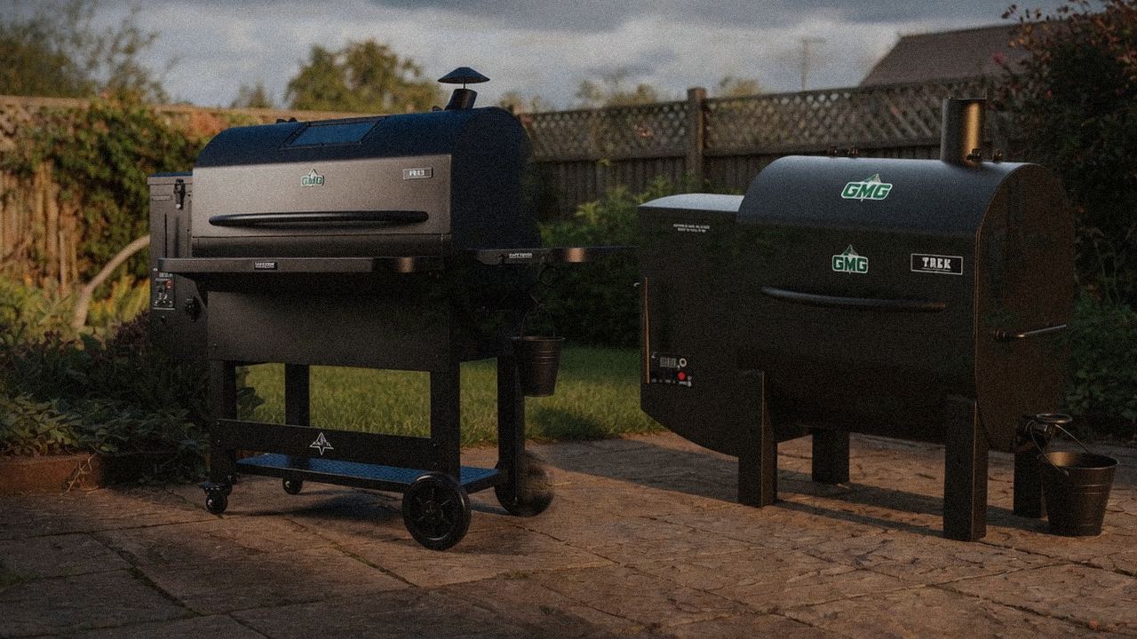 Green Mountain Grills Peak standing next to Green Mountain Grills Trek, showing the size and price-tier gap