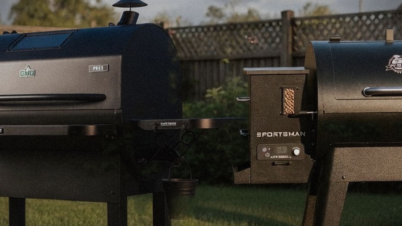 Green Mountain Grills Peak and Pit Boss Sportsman starting up, controllers lit