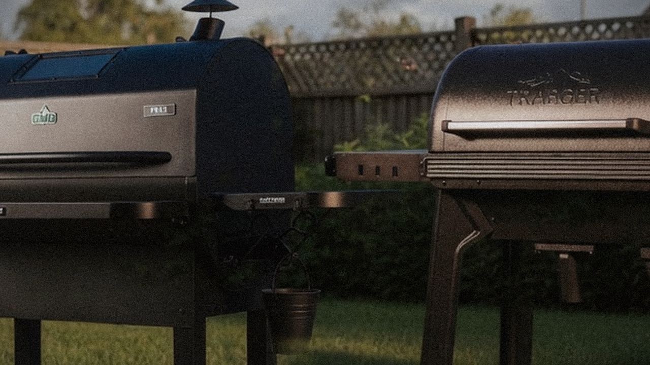 Green Mountain Grills Peak and Traeger Pro 780 starting up, controllers lit