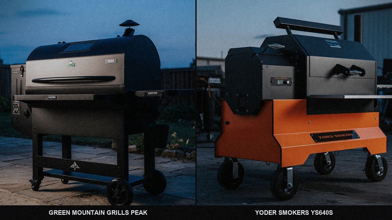 Close comparison of the Green Mountain Grills Peak controller next to the Yoder Smokers YS640s controller