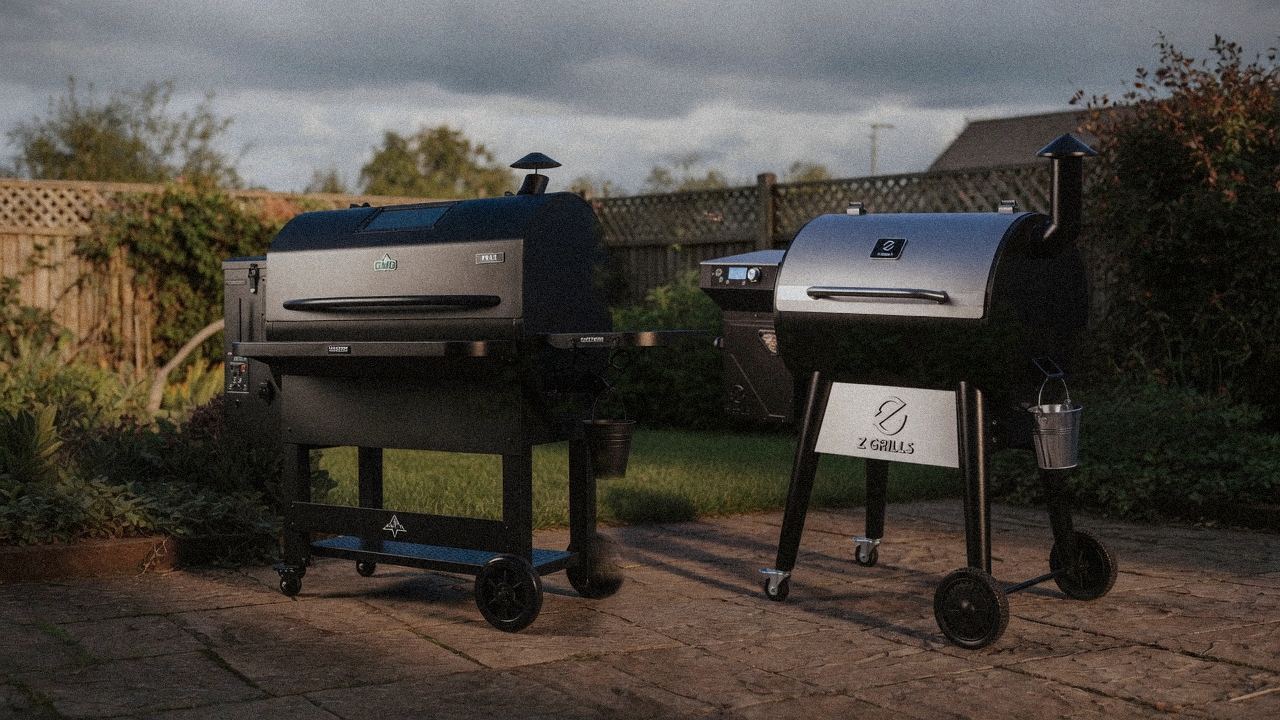 Morning patio with the Green Mountain Grills Peak and the Z Grills 700 Series (ZPG-7002), unboxing-day mood