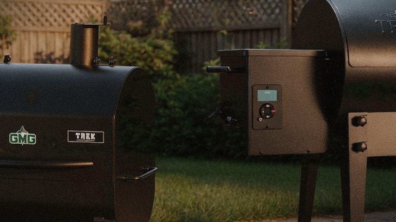 Close comparison of the Green Mountain Grills Trek controller next to the Traeger Tailgater 20 controller