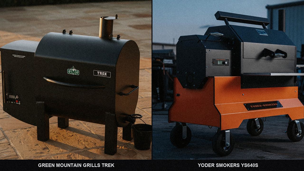 Close comparison of the Green Mountain Grills Trek controller next to the Yoder Smokers YS640s controller
