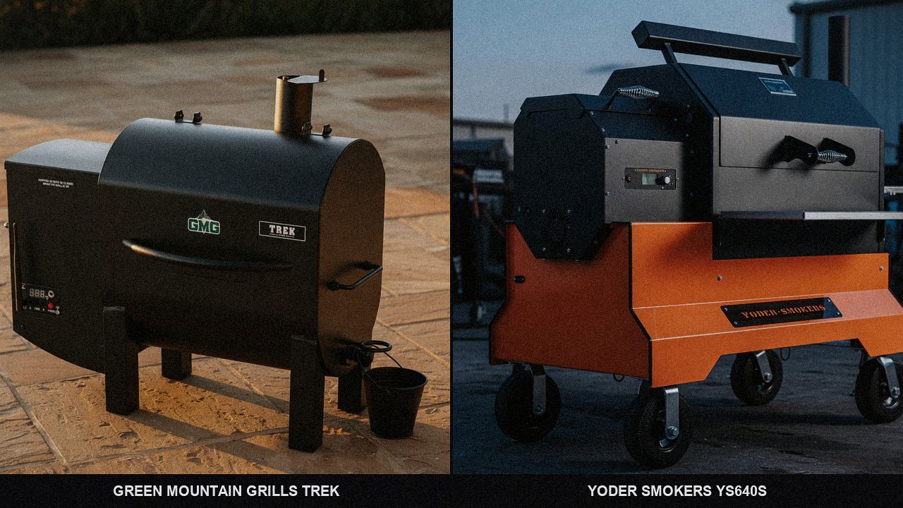 Green Mountain Grills Trek and Yoder Smokers YS640s starting up, controllers lit