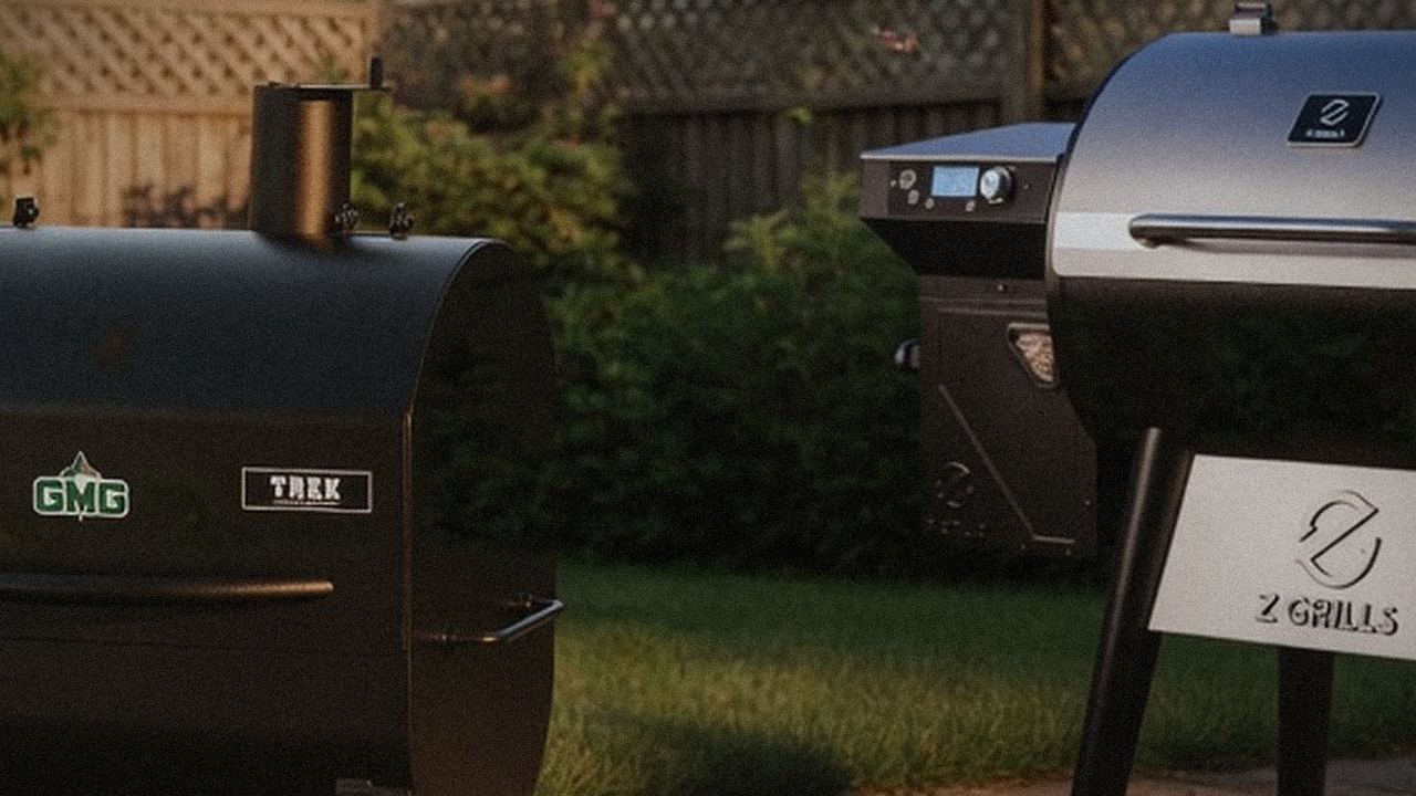 Close comparison of the Green Mountain Grills Trek controller next to the Z Grills 700 Series (ZPG-7002) controller