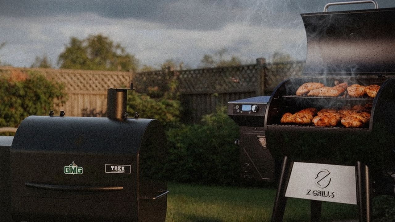 Searing and grate view: Green Mountain Grills Trek next to Z Grills 700 Series (ZPG-7002)