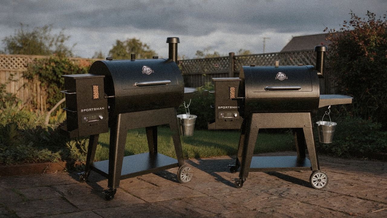 Morning patio with the Pit Boss Navigator 850 and the Pit Boss Sportsman, unboxing-day mood