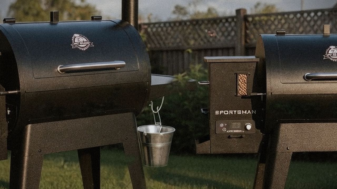 Pit Boss Navigator 850 and Pit Boss Sportsman starting up, controllers lit