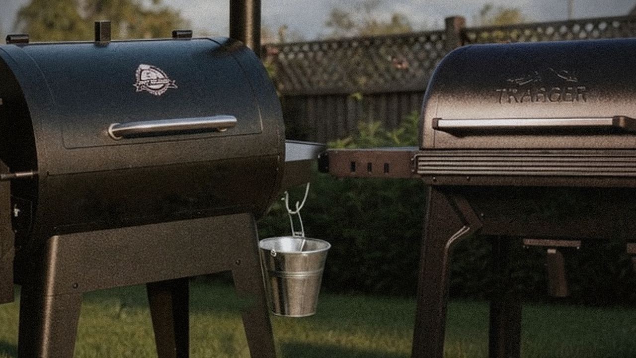 Pit Boss Navigator 850 and Traeger Pro 780 starting up, controllers lit
