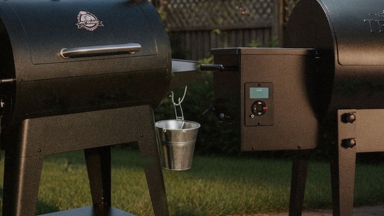 Close comparison of the Pit Boss Navigator 850 controller next to the Traeger Tailgater 20 controller