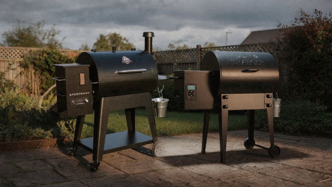 Morning patio with the Pit Boss Navigator 850 and the Traeger Tailgater 20, unboxing-day mood