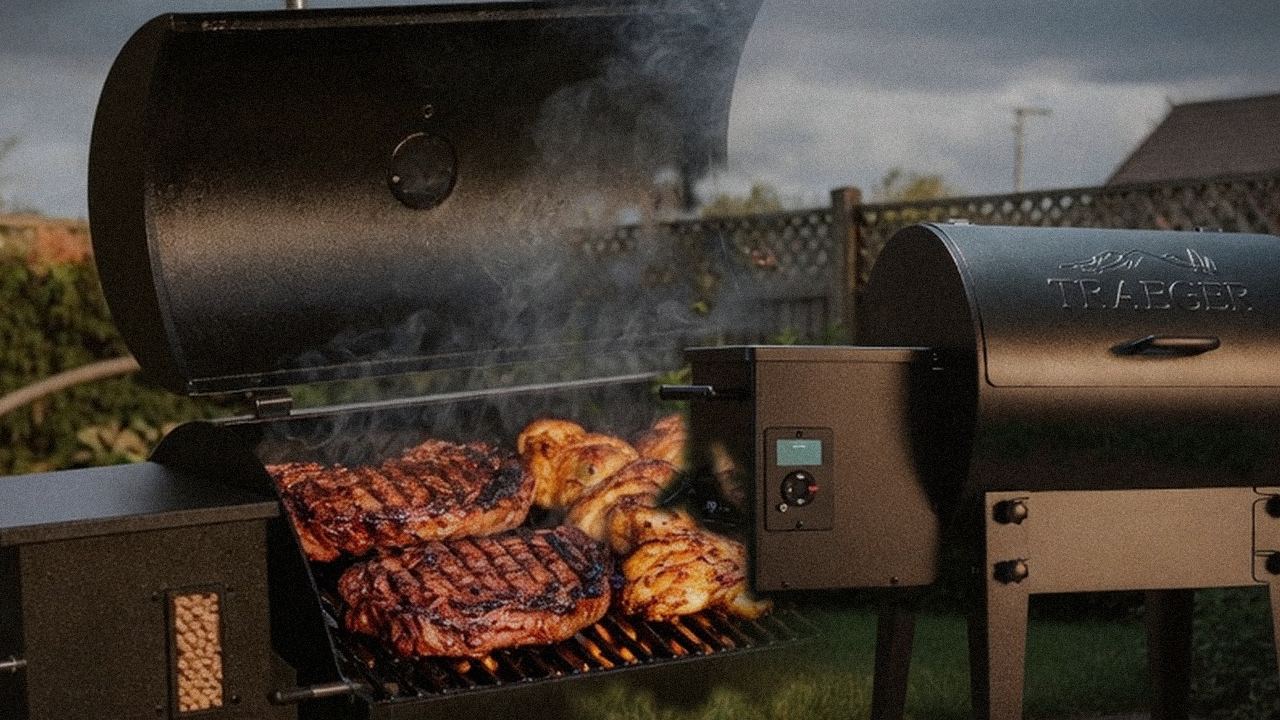 Searing and grate view: Pit Boss Navigator 850 next to Traeger Tailgater 20