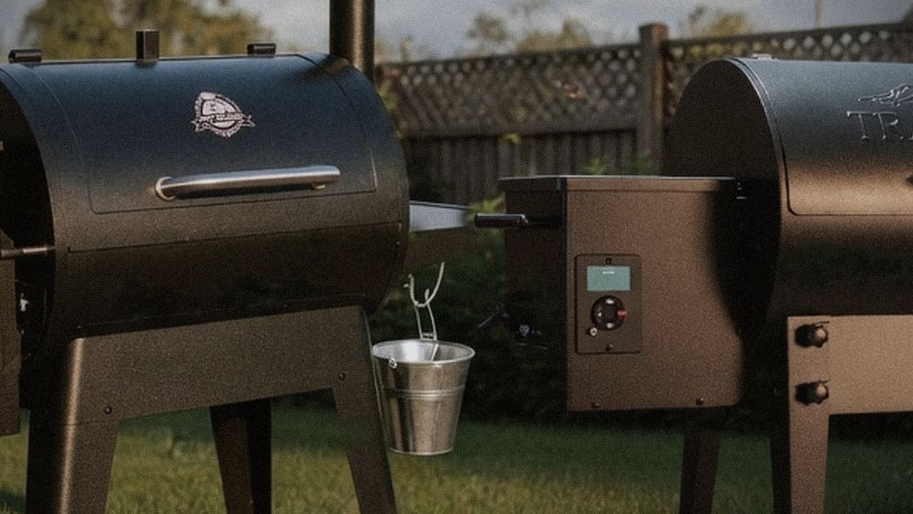Pit Boss Navigator 850 and Traeger Tailgater 20 starting up, controllers lit