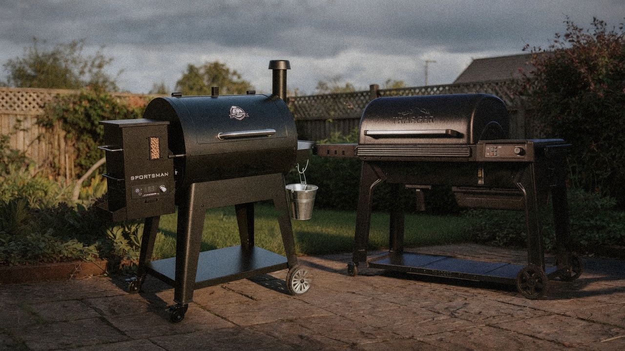 Morning patio with the Pit Boss Navigator 850 and the Traeger Timberline, unboxing-day mood