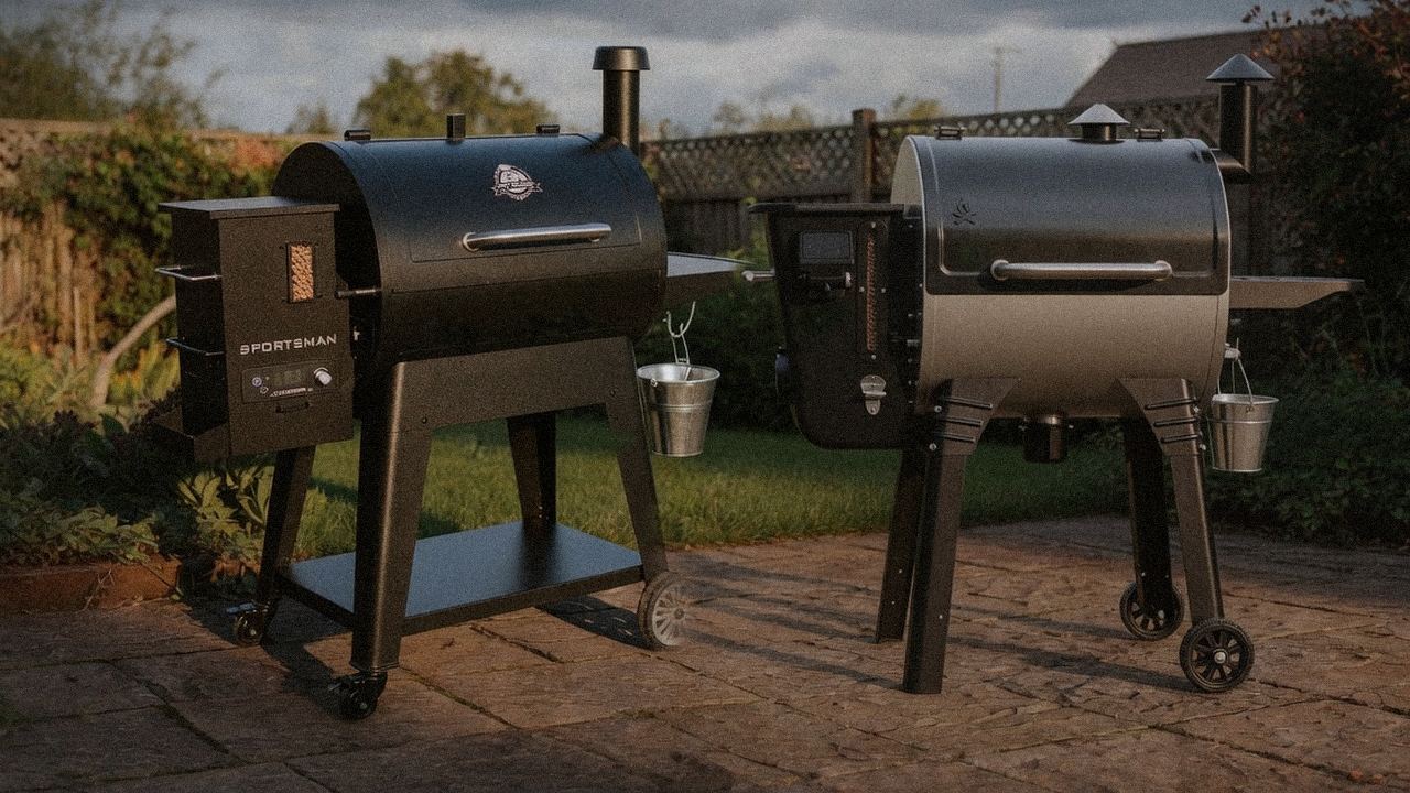 Pit Boss Sportsman versus Camp Chef Woodwind Pro on a dusk patio