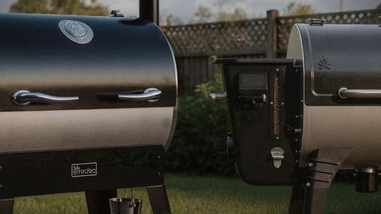 recteq Flagship 1600 and Camp Chef Woodwind Pro WiFi 24 starting up, controllers lit