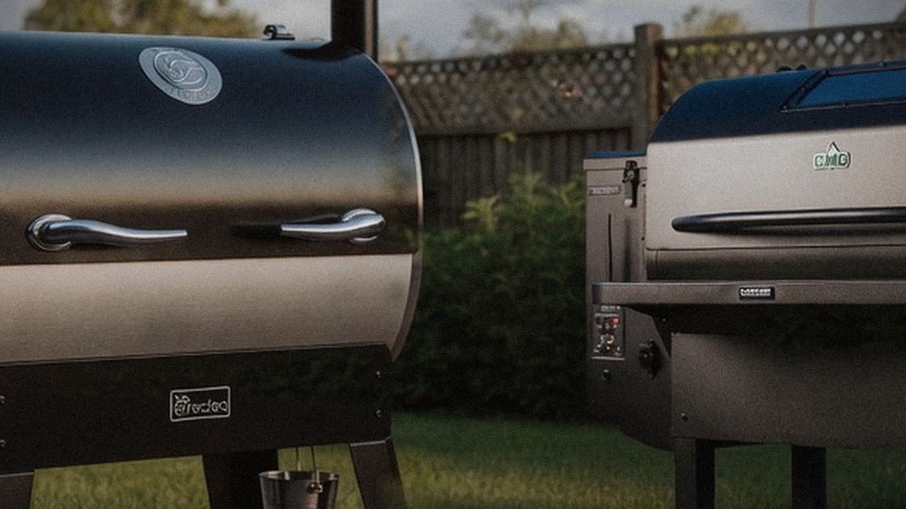 recteq Flagship 1600 and Green Mountain Grills Peak starting up, controllers lit