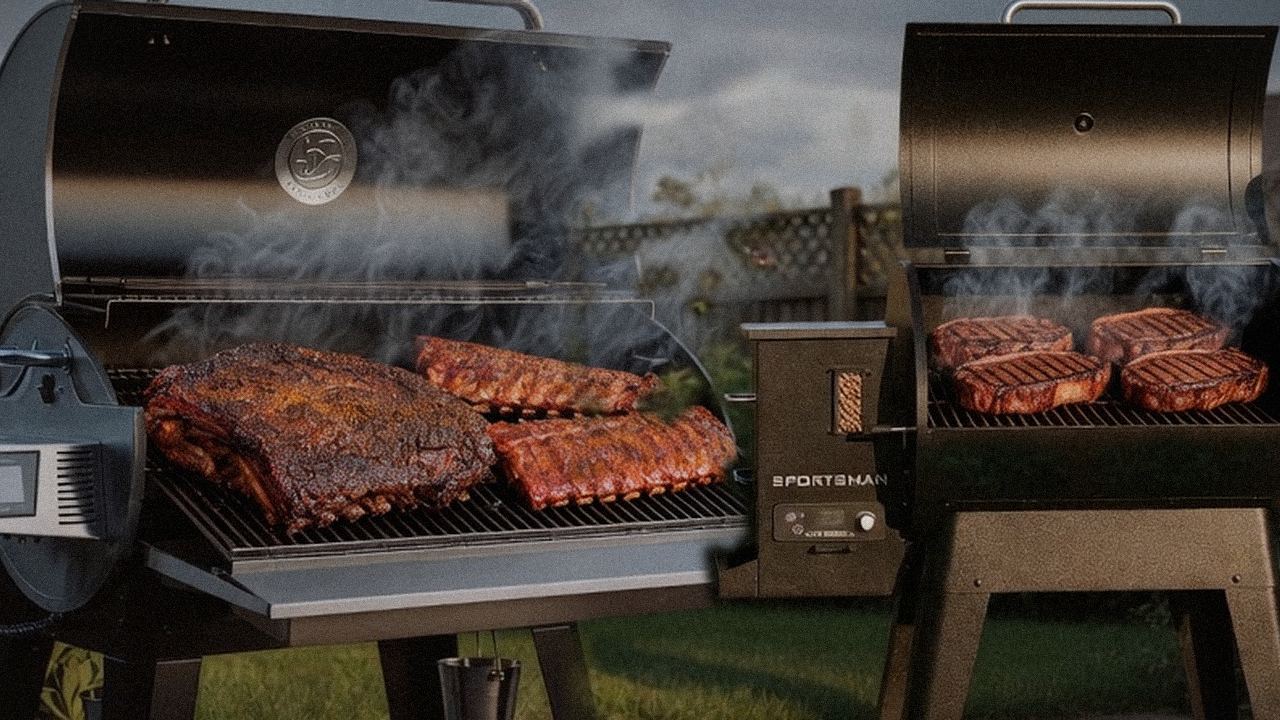 Searing and grate view: recteq Flagship 1600 next to Pit Boss Navigator 850