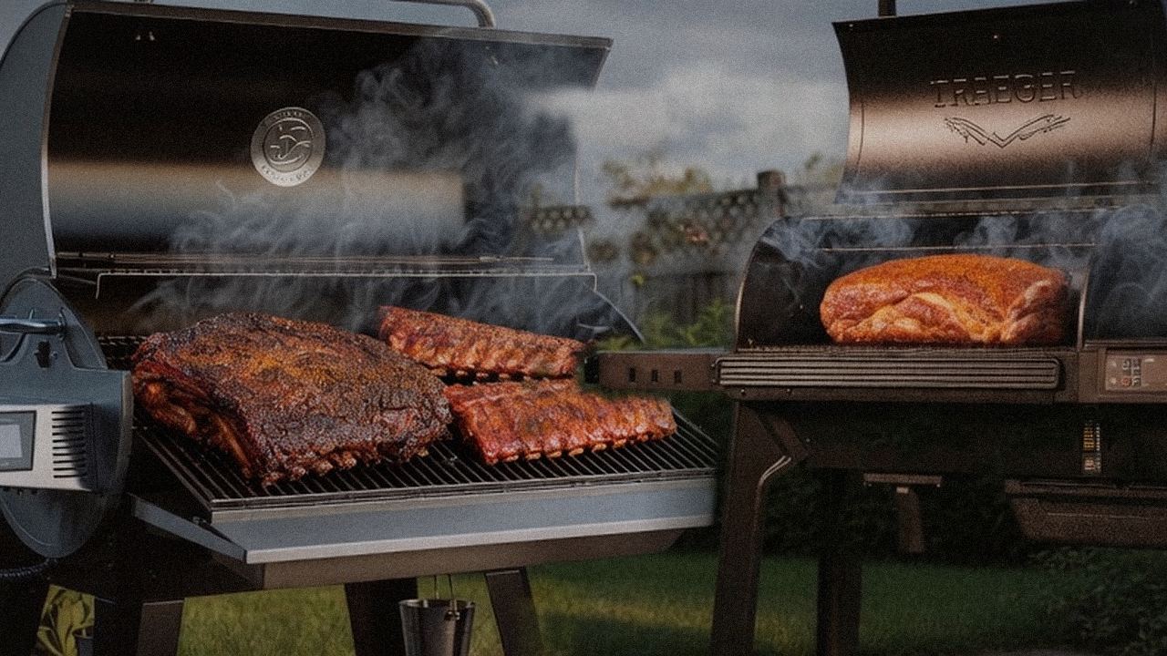Searing and grate view: recteq Flagship 1600 next to Traeger Pro 780