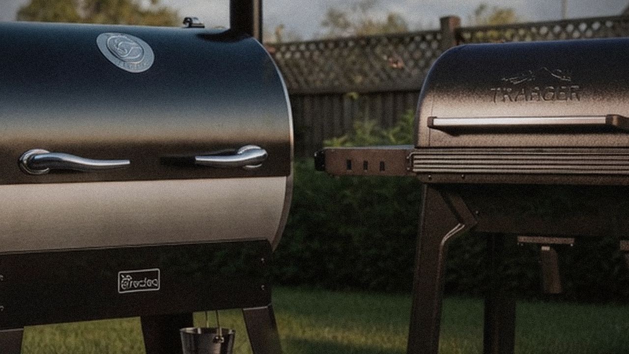 recteq Flagship 1600 and Traeger Pro 780 starting up, controllers lit