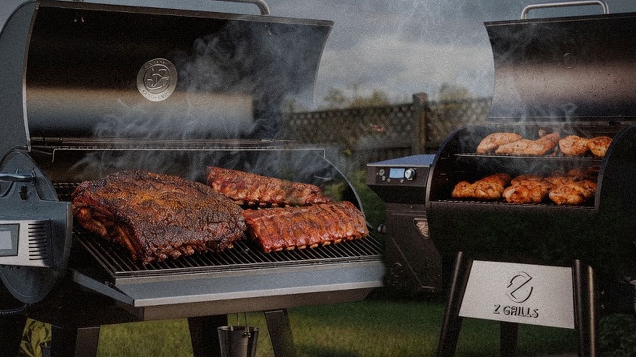 Searing and grate view: recteq Flagship 1600 next to Z Grills 700 Series (ZPG-7002)