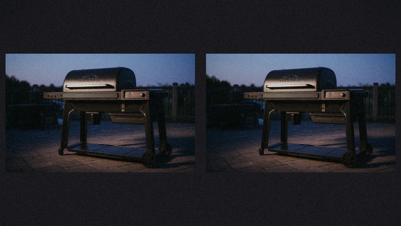 Traeger Ironwood beside Traeger Ironwood XL, editorial product photography