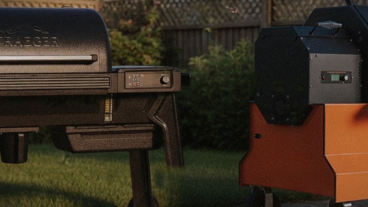 Close comparison of the Traeger Ironwood controller next to the Yoder Smokers YS640s controller