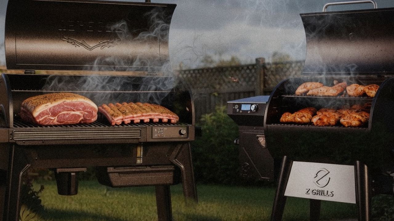 Searing and grate view: Traeger Ironwood next to Z Grills 700 Series (ZPG-7002)
