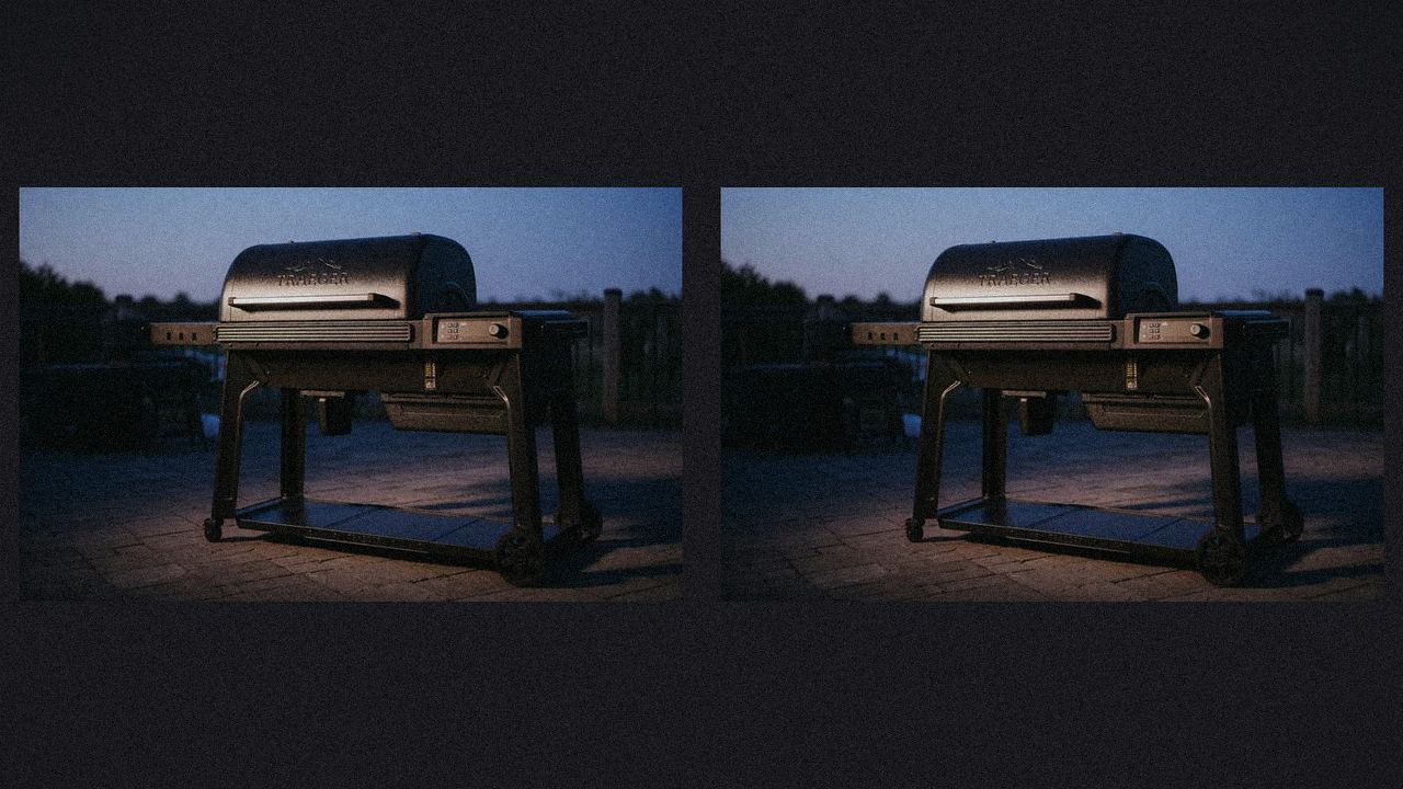 Traeger Pro 575 beside Traeger Pro 780, editorial product photography