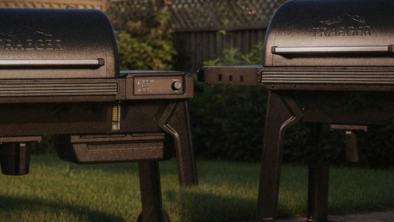 Close comparison of the Traeger Pro 780 controller next to the Traeger Timberline controller
