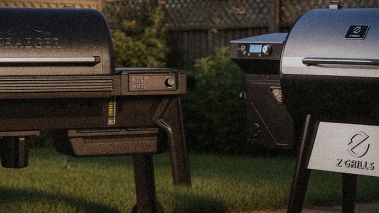 Close comparison of the Traeger Pro 780 controller next to the Z Grills 700 Series (ZPG-7002) controller