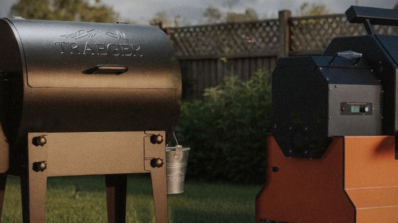 Traeger Tailgater 20 and Yoder Smokers YS640s starting up, controllers lit