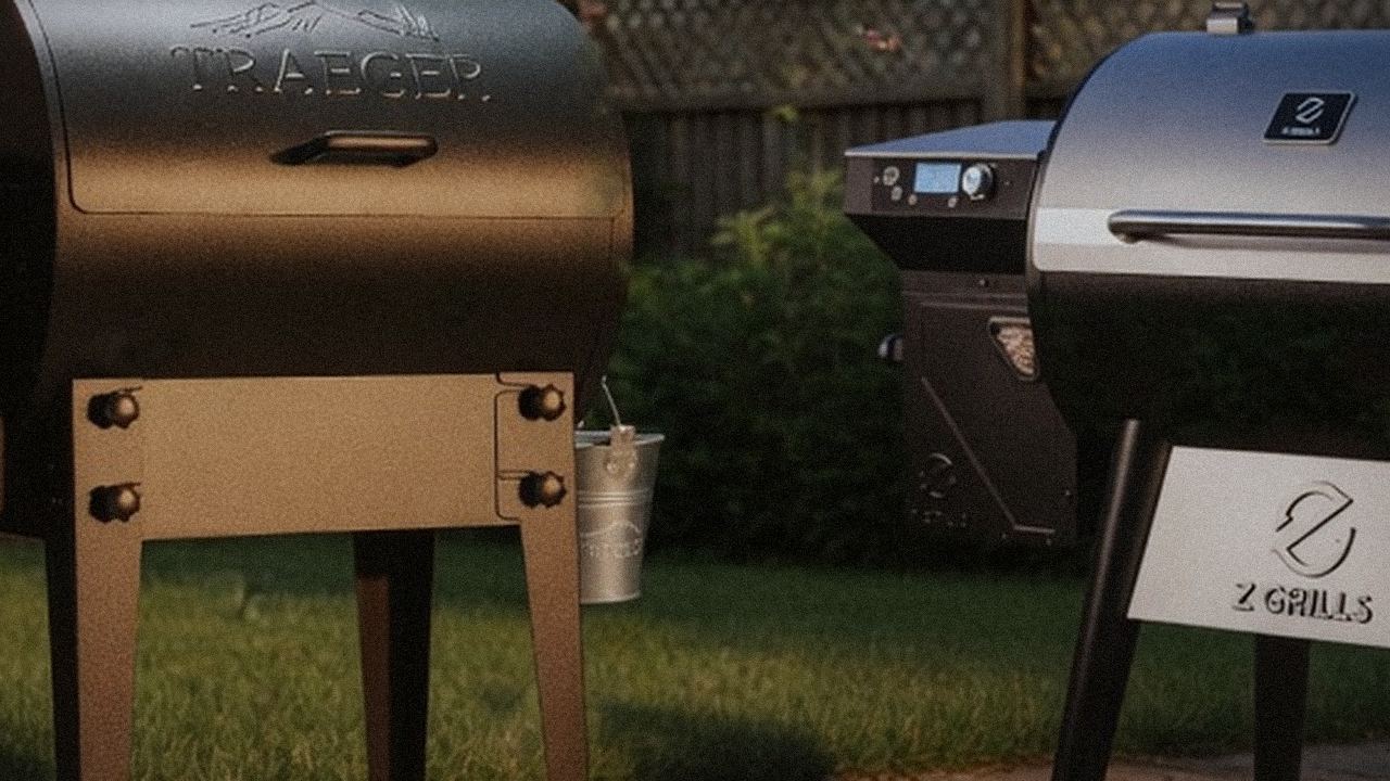 Close comparison of the Traeger Tailgater 20 controller next to the Z Grills 700 Series (ZPG-7002) controller