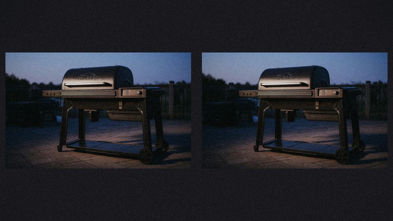Traeger Timberline beside Traeger Timberline XL, editorial product photography