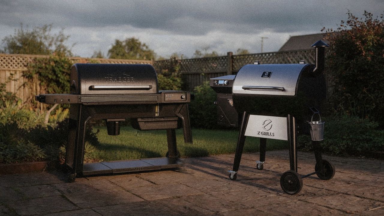 Morning patio with the Traeger Timberline and the Z Grills 700 Series (ZPG-7002), unboxing-day mood