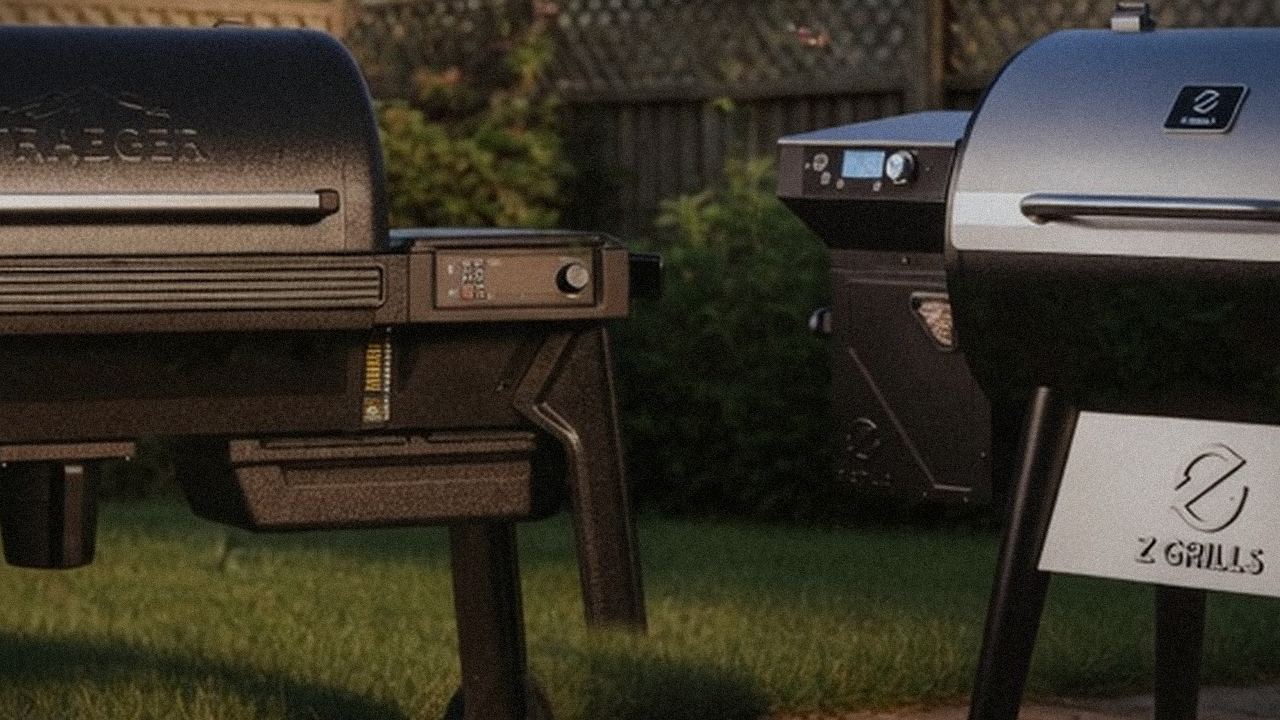 Close comparison of the Traeger Woodridge Pro controller next to the Z Grills 700 Series (ZPG-7002) controller