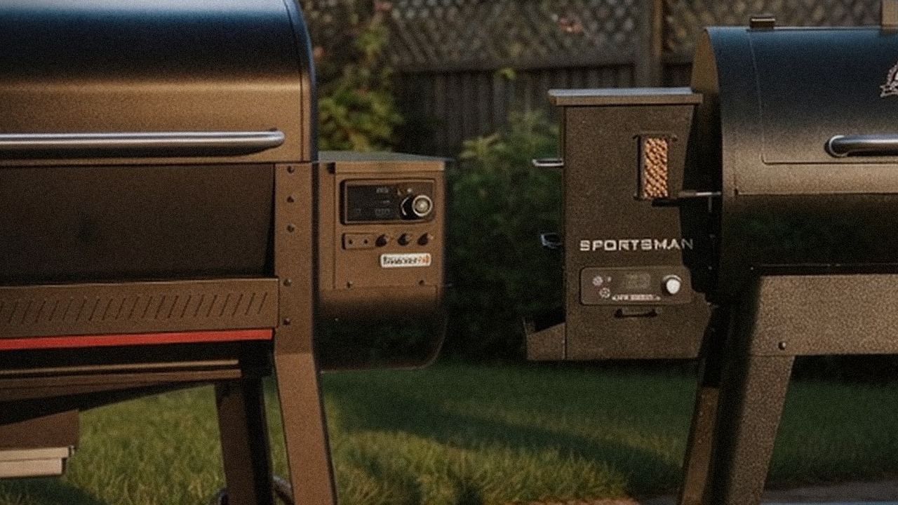 Close comparison of the Weber Searwood XL 600 controller next to the Pit Boss Navigator 850 controller