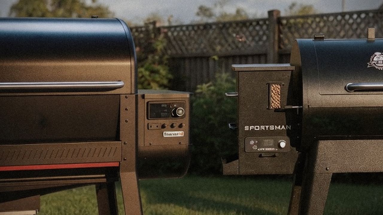Weber Searwood XL 600 and Pit Boss Navigator 850 starting up, controllers lit